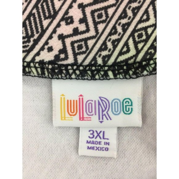 LuLaRoe Cassie Pencil Skirt 3XL Gray Colorful Print High Waisted Mom Tapered - Picture 6 of 10